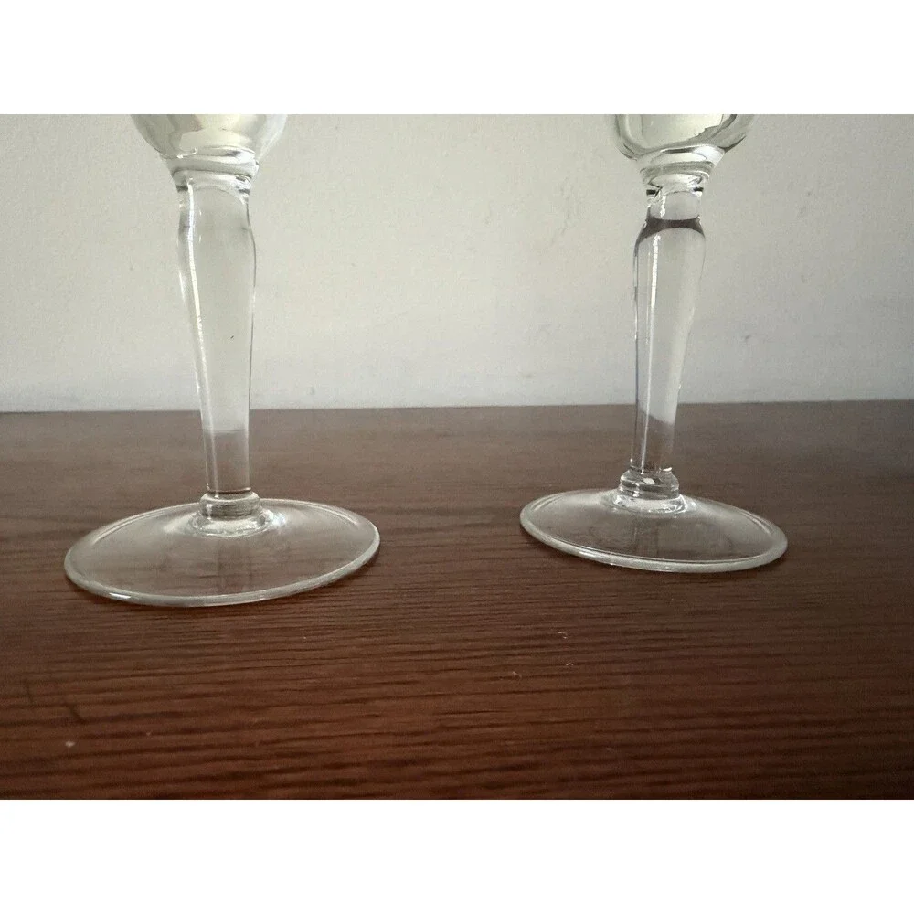 Vintage Libbey Platinum Rim Water Goblets 7.25
